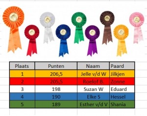 Dressuurwedstrijd 11032019 uitslag2
